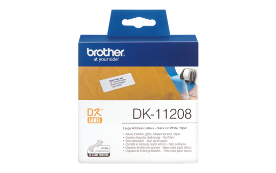 Etichete autoadezive Brother DK11208, 38mm x 90mm, 400 buc, Hârtie termică albă